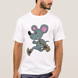 T-shirt Souris comme coureur avec sac à dos