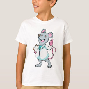 T-shirt Souris comme docteur avec manteau de docteur