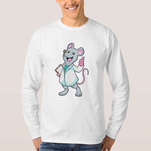 T-shirt Souris comme docteur avec manteau de docteur (Devant)