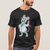 T-shirt Souris comme docteur avec manteau de docteur (Devant)