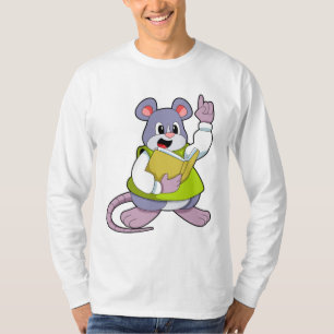 T-shirt Souris comme enseignant avec livre