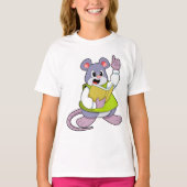 T-shirt Souris comme enseignant avec livre (Devant)