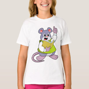 T-shirt Souris comme enseignant avec livre