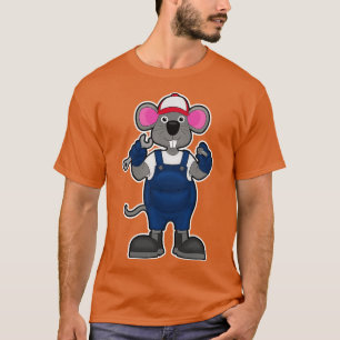 T-shirt Souris comme mécanique avec spanner à vis
