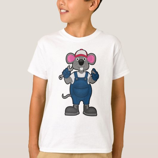 T-shirt Souris comme mécanique avec spanner à vis (Devant)
