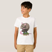 T-shirt Souris comme Patinage en ligne avec Patins en lign (Devant entier)