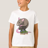 T-shirt Souris comme Patinage en ligne avec Patins en lign (Devant)