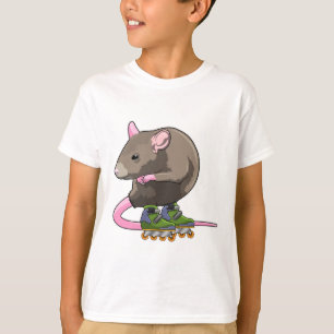 T-shirt Souris comme Patinage en ligne avec Patins en lign