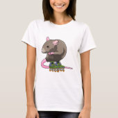T-shirt Souris comme Patinage en ligne avec Patins en lign (Devant)