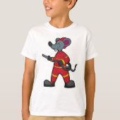 T-shirt Souris comme pompier avec tuyau (Devant)