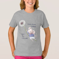 Souris Dandelion Chaque Rêve Simple Souhaite T-shi