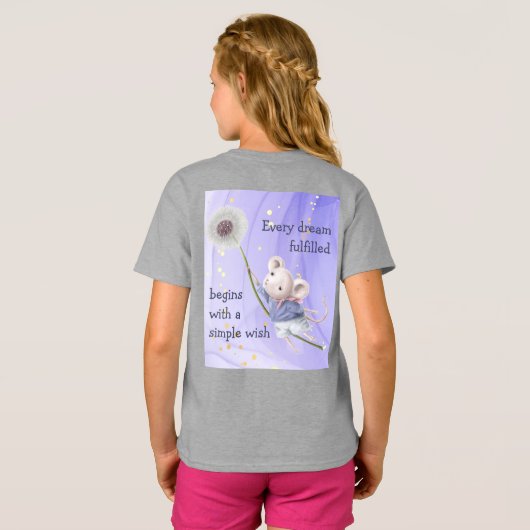 T-shirt Souris Dandelion Chaque Rêve Simple Souhaite T-shi (Dos entier)