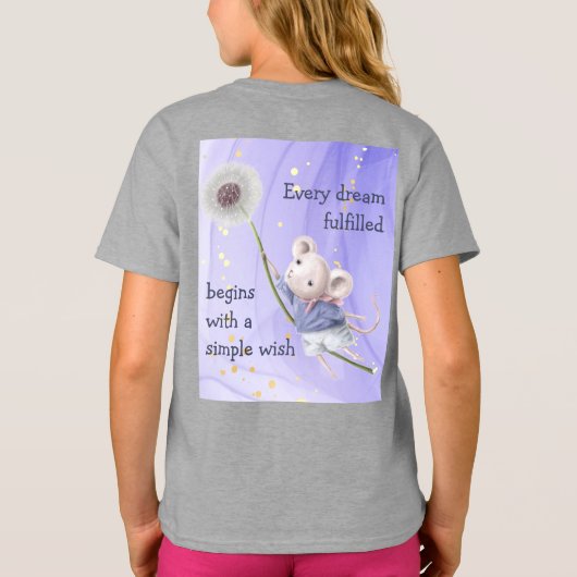 T-shirt Souris Dandelion Chaque Rêve Simple Souhaite T-shi (Dos)