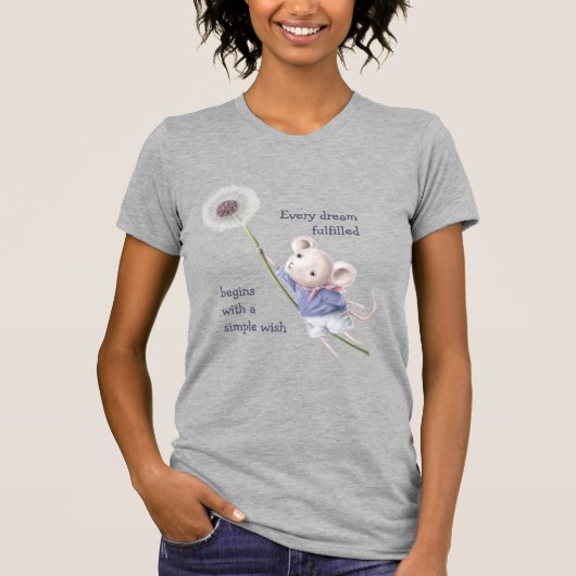 T-shirt Souris Dandelion Chaque Rêve Simple Souhaite T-shi (Devant)