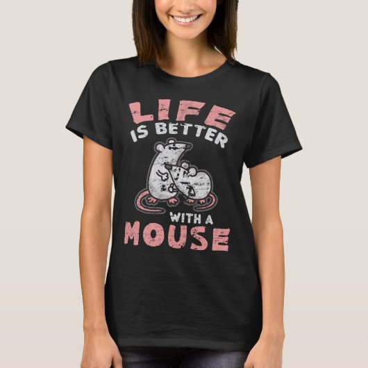 T-shirt Souris d'animaux domestiques j'aime (Devant)