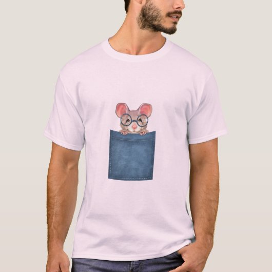 T-shirt Souris dans la poche (Devant)