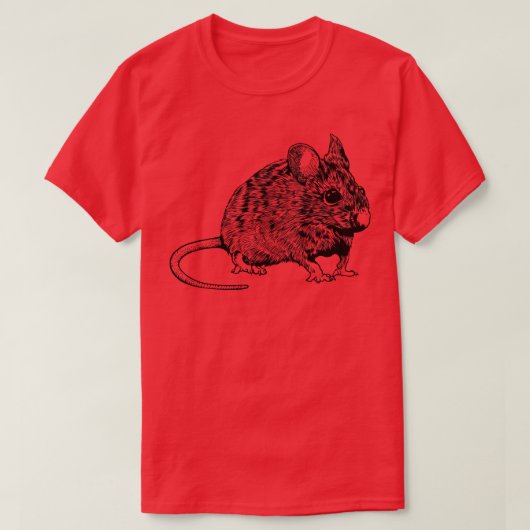 T-shirt Souris de dessin de trait (Design devant)