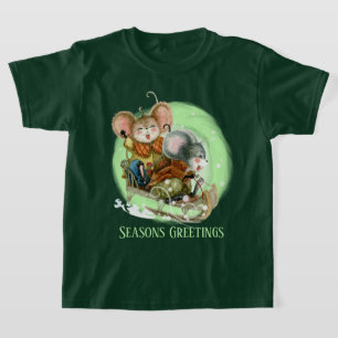 T-shirt souris de Noël festive unisex ajouter le texte T-