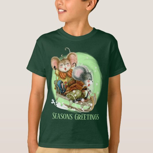 T-shirt souris de Noël festive unisex ajouter le texte T-S (Devant)