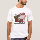 T-shirt Souris de Père Noël avec le traîneau (Devant)