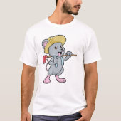 T-shirt Souris en fermier avec Ax et Casquette (Devant)