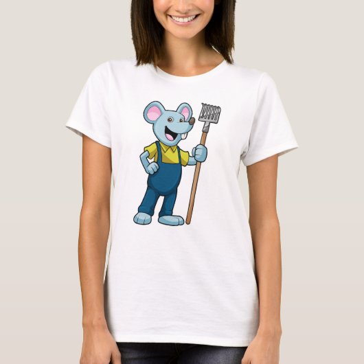 T-shirt Souris en fermier avec gâteau (Devant)