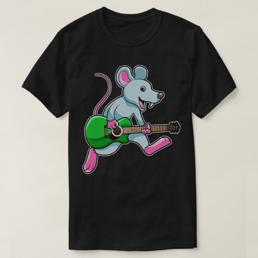T-shirt Souris en musique avec guitare (Design devant)