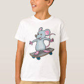 T-shirt Souris en skate avec skateboard (Devant)