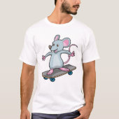 T-shirt Souris en skate avec skateboard (Devant)