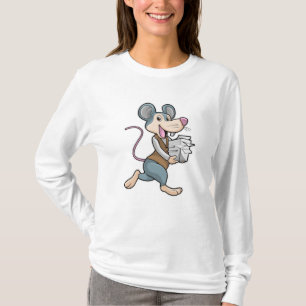 T-shirt Souris en tant que secrétaire avec papier