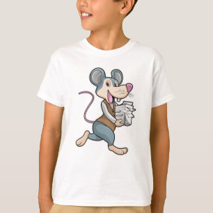 T-shirt Souris en tant que secrétaire avec papier