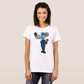 T-shirt Souris en tant qu'officier de police avec Donut (Devant entier)