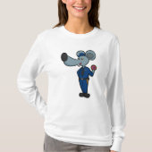 T-shirt Souris en tant qu'officier de police avec Donut (Devant)