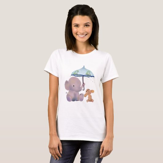 T-shirt Souris et éléphant (Devant entier)