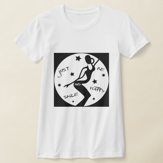 T-shirt Souris Et Sois Heureuse, Drôle Stick femme (Poser)