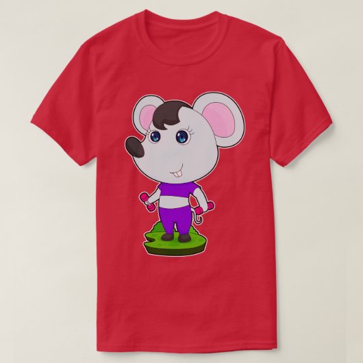 T-shirt Souris Fitness Dumbbells (Design devant)