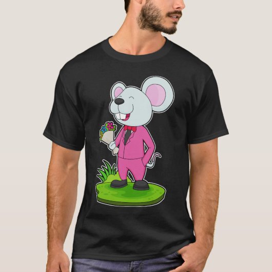 T-shirt Souris Fleur de Mariage (Devant)