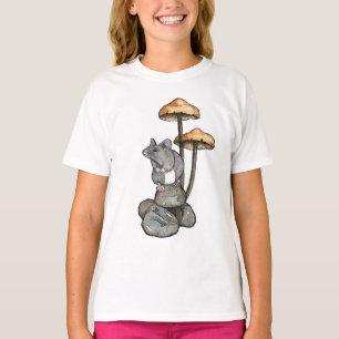 T-shirt Souris mignonne debout sur des rochers, avec des c