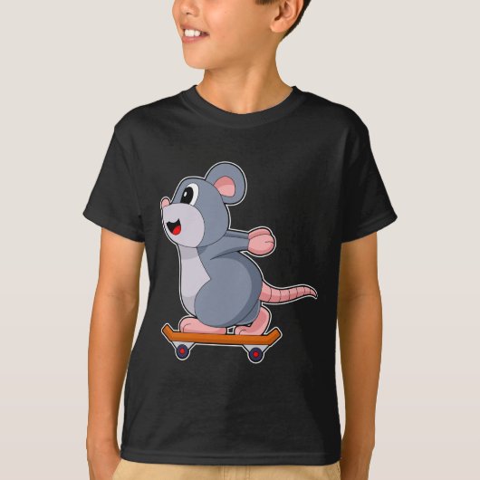 T-shirt Souris Skateboard Sports (Devant)