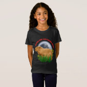 T-Shirt Sous la Lune du Capybara Capybara Drôle (Devant entier)