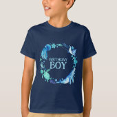 T-shirt Sous la mer Anniversaire Boy Aquarelle Océan (Devant)