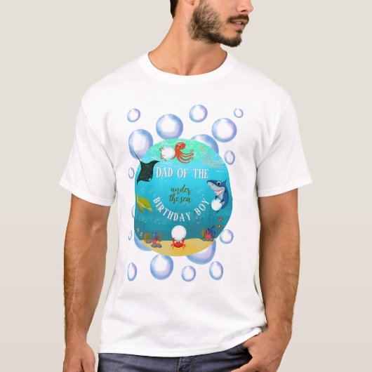 T-shirt Sous la mer Anniversaire de l'enfant papa bulles d (Devant)