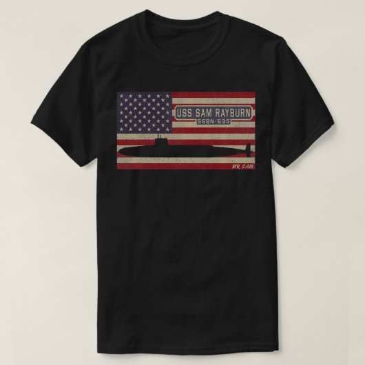 T-shirt Sous-marin nucléaire USS Sam Rayburn SSBN-635 Amér (Design devant)