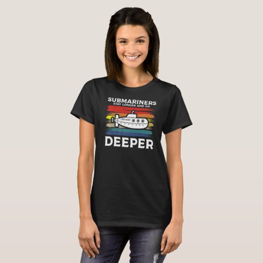 T-shirt Sous-Mariners Restent Plus Longtemps Et Deeper Mar (Devant entier)