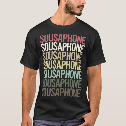 T-shirt Sousaphone de texte coloré (Devant)