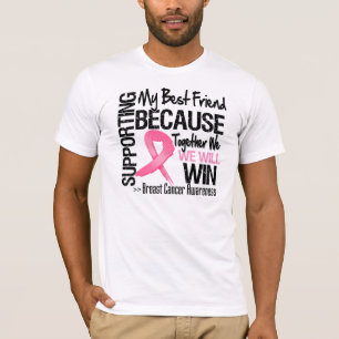 T-shirt Soutenant mon meilleur ami - cancer du sein