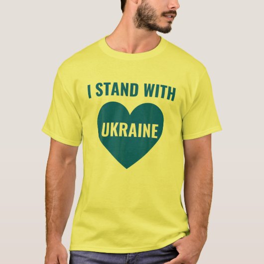 T-shirt Soutenez Le Drapeau Ukraine I Avec L'Ukraine (Devant)