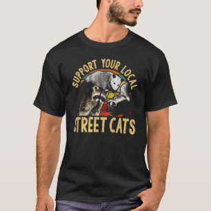 T-shirt Soutenez les chats de rue locaux ! Raccon, Skunk