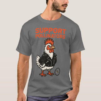 T-shirt Soutenez les Polinisateurs Magnifique Coq en Blous