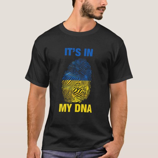 T-shirt Soutenez l'Ukraine dans mon ADN drapeau ukrainien (Devant)